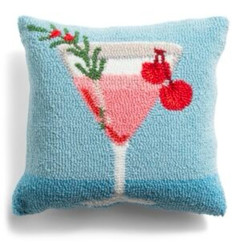 Holiday Cosmo Hooked Throw Pillow